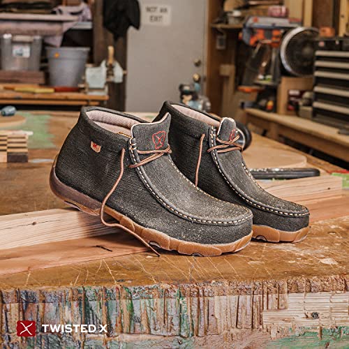 Image of Twisted X Men's Work Chukka Driving Moc, Moc Toe Steel Toe, Charcoal, 7.5 W