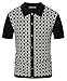 Men's Vintage Short Sleeve Polo Shirts 70s Polo Knitwear Black XL