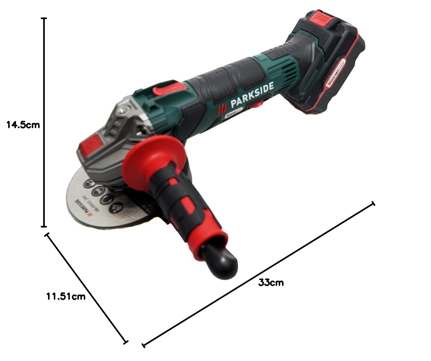PARKSIDE® 20 V szlifierka kątowa PWSA 20-Li D4 w zestawie akumulator 4 Ah + breloczek do kluczy HEADNMORE® w pakiecie HEADNMORE®