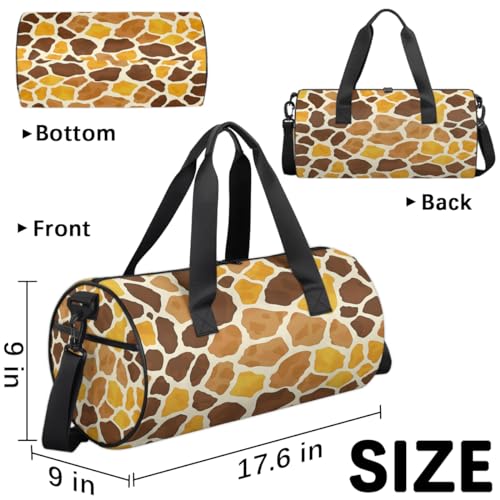 Giraffe Patterns Travel Gym Bag Waterproof Sport Dance Bag for Women Men Portable Gymnastics Duffel Bags Canvas Tote Carry on Handbag for Workout Overnight Weekender3