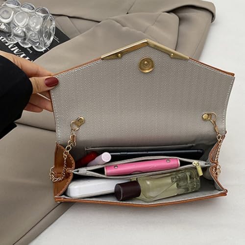 Image of Women Vegan Leather Evening Handbag Crocodile Pattern Handle Clutch Purse Cross Body Envelope Bag