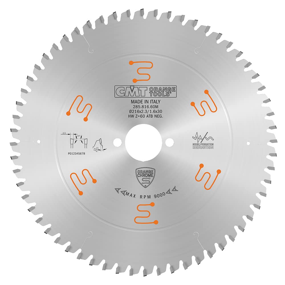 CMT ORANGE TOOLS 285.816.60M OSTRZEŻENIE CHROME HW 216x2.3/1.6x30 Z60 ATB -5NEG