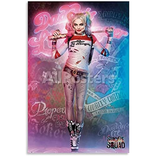 AOXULIU Cuadro sobre Lienzo 60x90cm Sin Marco Póster de Harley Quinn, pintura en lienzo, arte de...