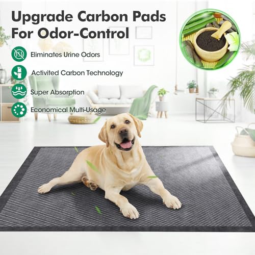 Image of Upgraded Charcoal Puppy Pads, XXL 36''x36'' Pee Pads for Dogs, Super Absorbent Up to 12Cup, Odor Control & Leak Proof Dog Training Pads for Surgery, Older,Puppy, 45 Counts