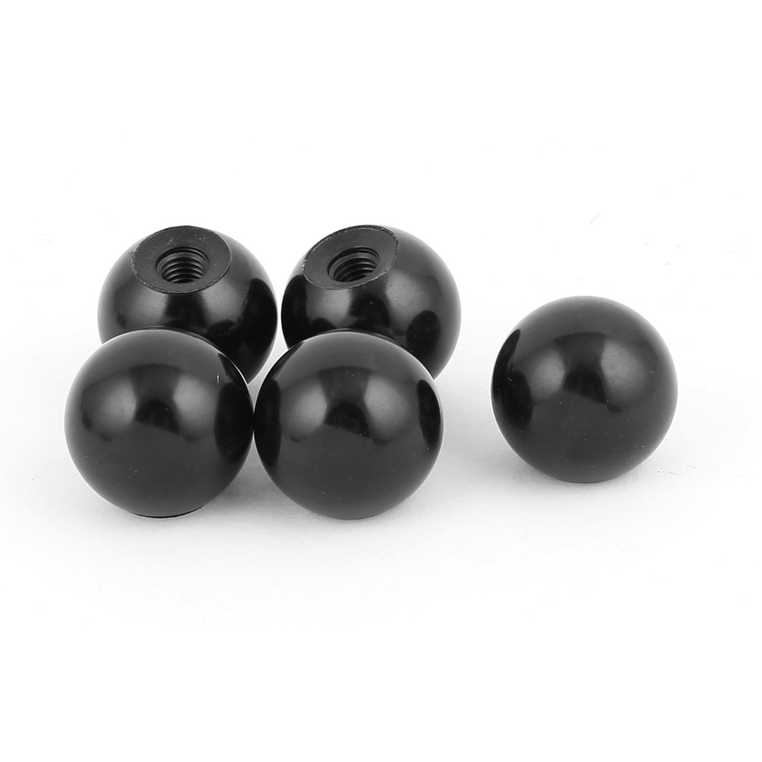 Uxcell Black Sourcingmap Plastic M8 X 28Mm Thread 30Mm Diameter Spherical Round Ball Lever Knob 5Pcs