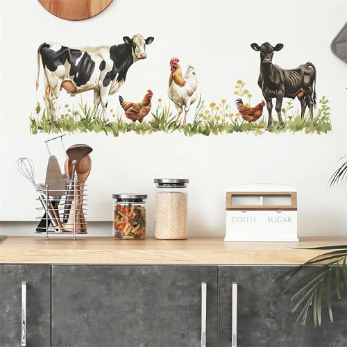 Vinilo Decorativo sácinora Animales Cow Angus Chickens miniatura 5