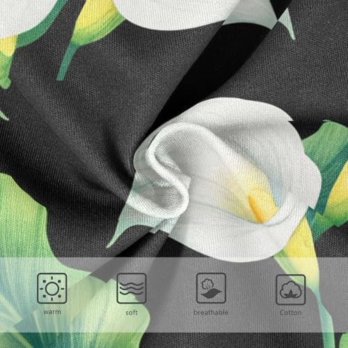 Toddler Underwear Floral 2t Cotton Cute Panties Girl Cartoon Briefs Underpants White Calla Lilies Green Leaves Black3