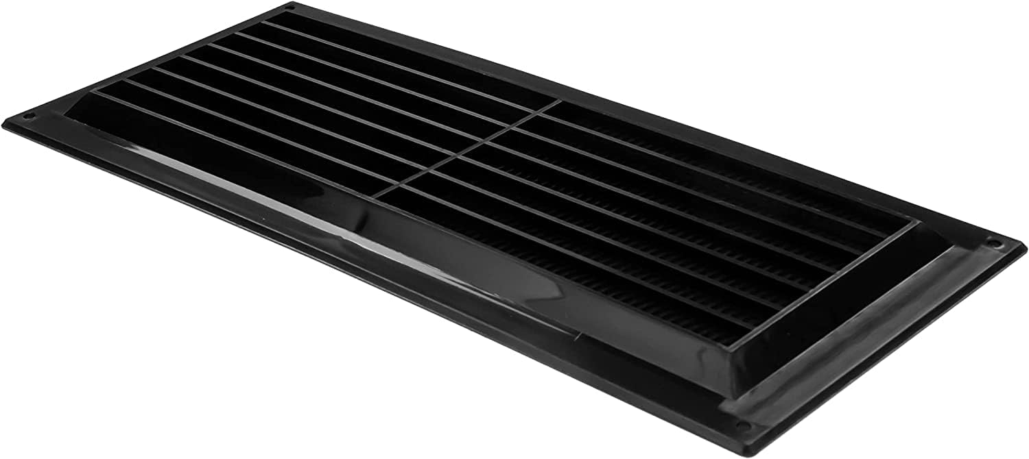 Vent Systems 3" x 10" Inch (Opening Dimensions) Black Plastic Air Vent Cover - 10 Pack - Rectangular Return Grill with Mesh Screen - HVAC Ventilation Grill for Home Improvement - Indoor, Outdoor Use