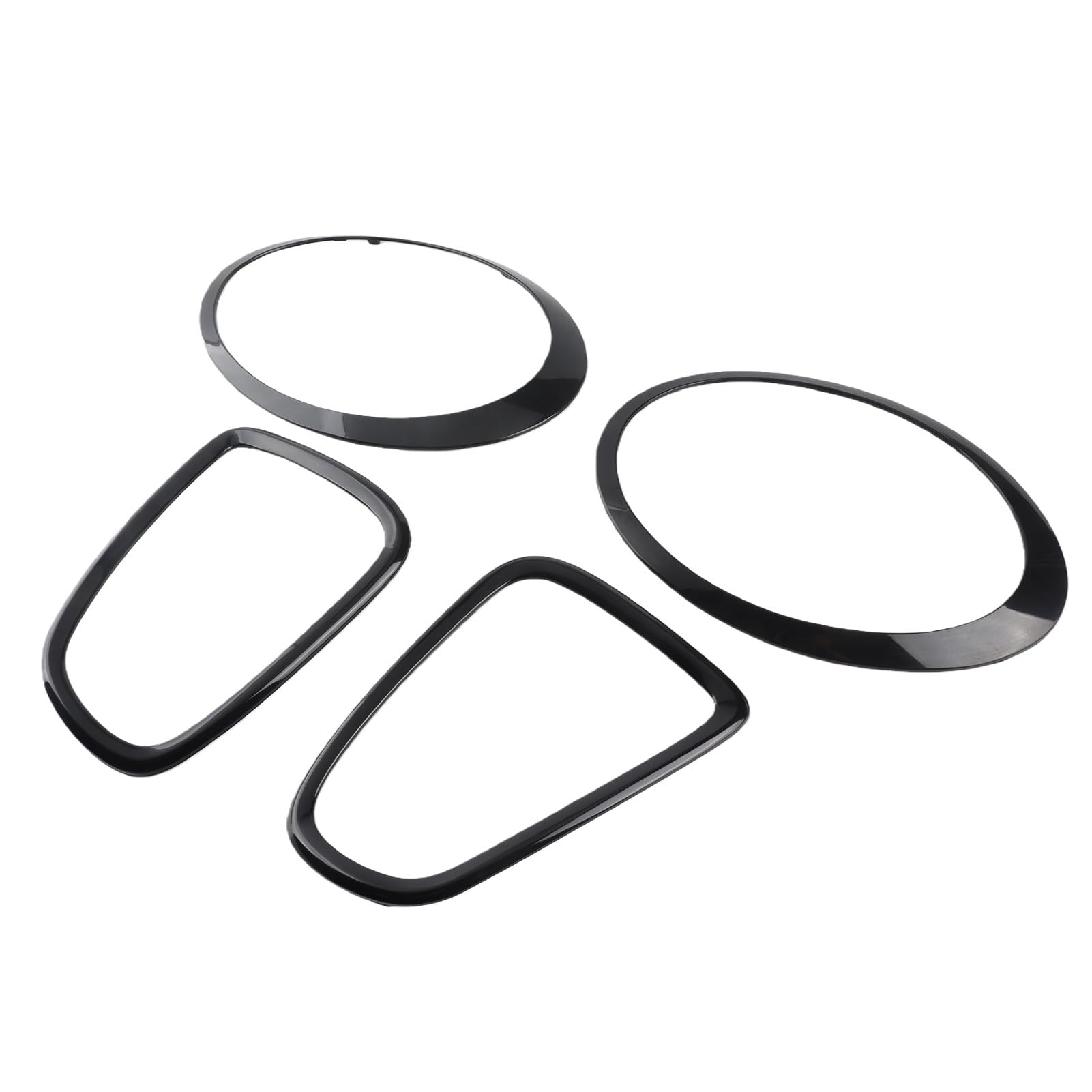 Dpofirs Embellecedores para faros delanteros, 4 unidades, kit de molduras envolventes, color negro brillante, repuesto para Mini R56 R57 R58 R59 S JCW 2007-2015 Convertible R57