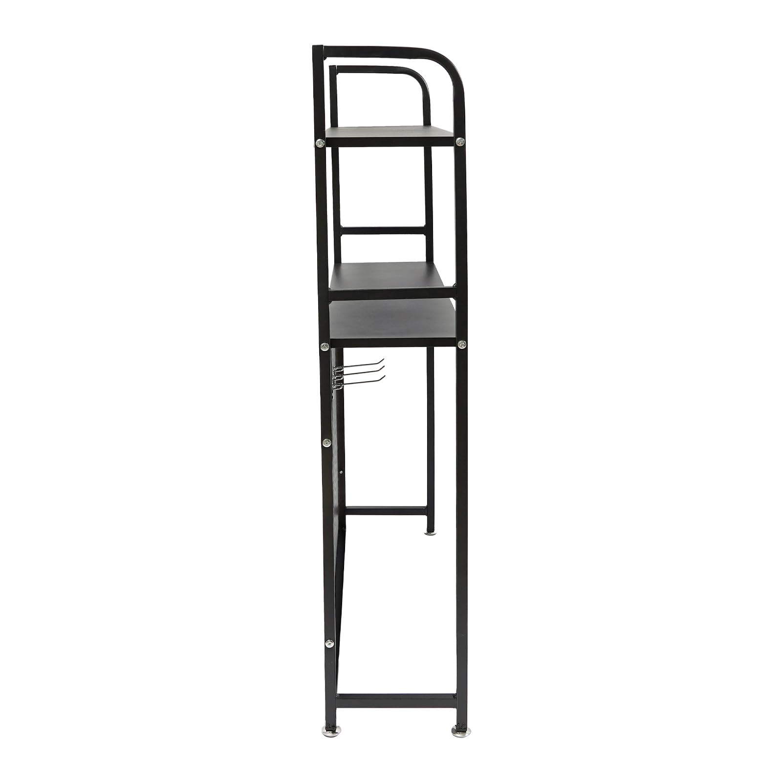 Organizer da scrivania in metallo, a 2 piani, multiuso, con fori e ganci, per riporre libri, materiale da ufficio, supporto in acciaio al carbonio, 15 mm, 75 x 20 x 98 cm
