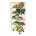 Yunteng-Casiers et supports 304 étagère de Cuisine en Acier Inoxydable Ensemble de 2/3/4/5 Basket Panier de Rangement de Plancher d'atterrissage丨panier à Fruits de légumes Panier (Taille : 5 Tier)