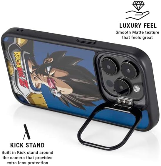 Skinit Kickstand Phone Case Compatible with iPhone 14 Pro Max - Officially Licensed Dragon Ball Z Vegeta Portrait Design