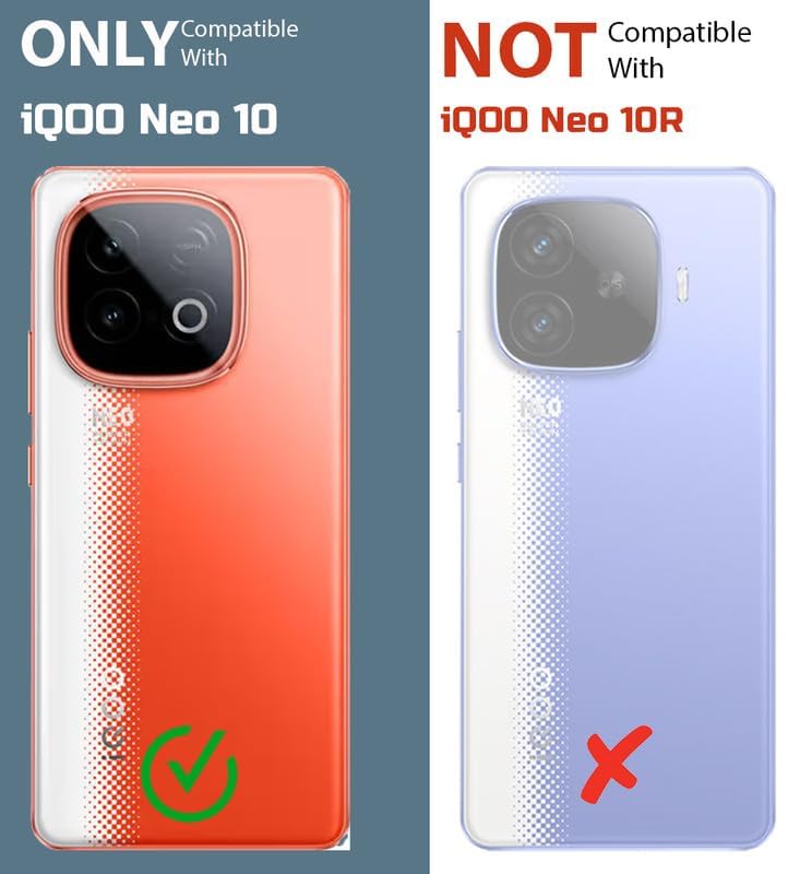 Image of Mr. Case Back Case for iQOO Neo 10 5G Sleek Frosted Translucent Back Only Compatible with Wireless Magnetic Accessories | Anti-Scratch Shockproof Phone Cover - Black