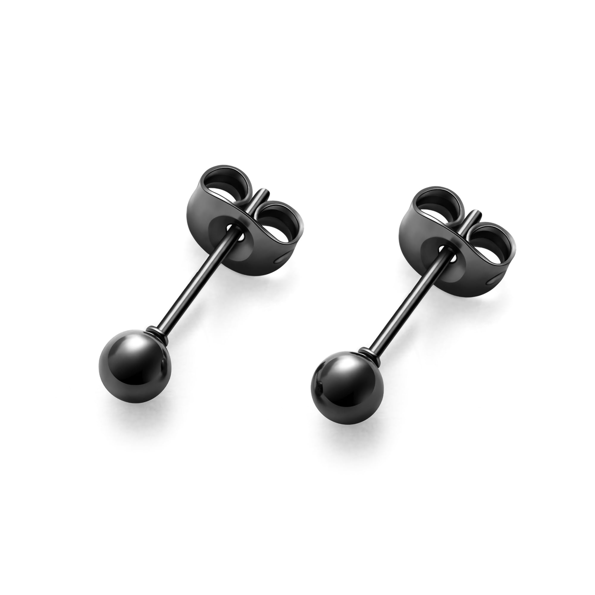 HSP サージカルステンレス 丸玉ピアス つけっぱなし 金属アレルギー対応 セカンドピアス メンズ レディース 2mm 〜 8mm 2個セット 両耳用