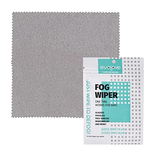 Anti Fog Wipes for Glasses, Microfiber Reusable Anti Fog Cloth for Prescription Eyeglasses, Sunglasses, Goggles, Ski Masks, Face Shields & More, Defogger for Eyeglasses, for Up to 24 Hours (1 Pack)