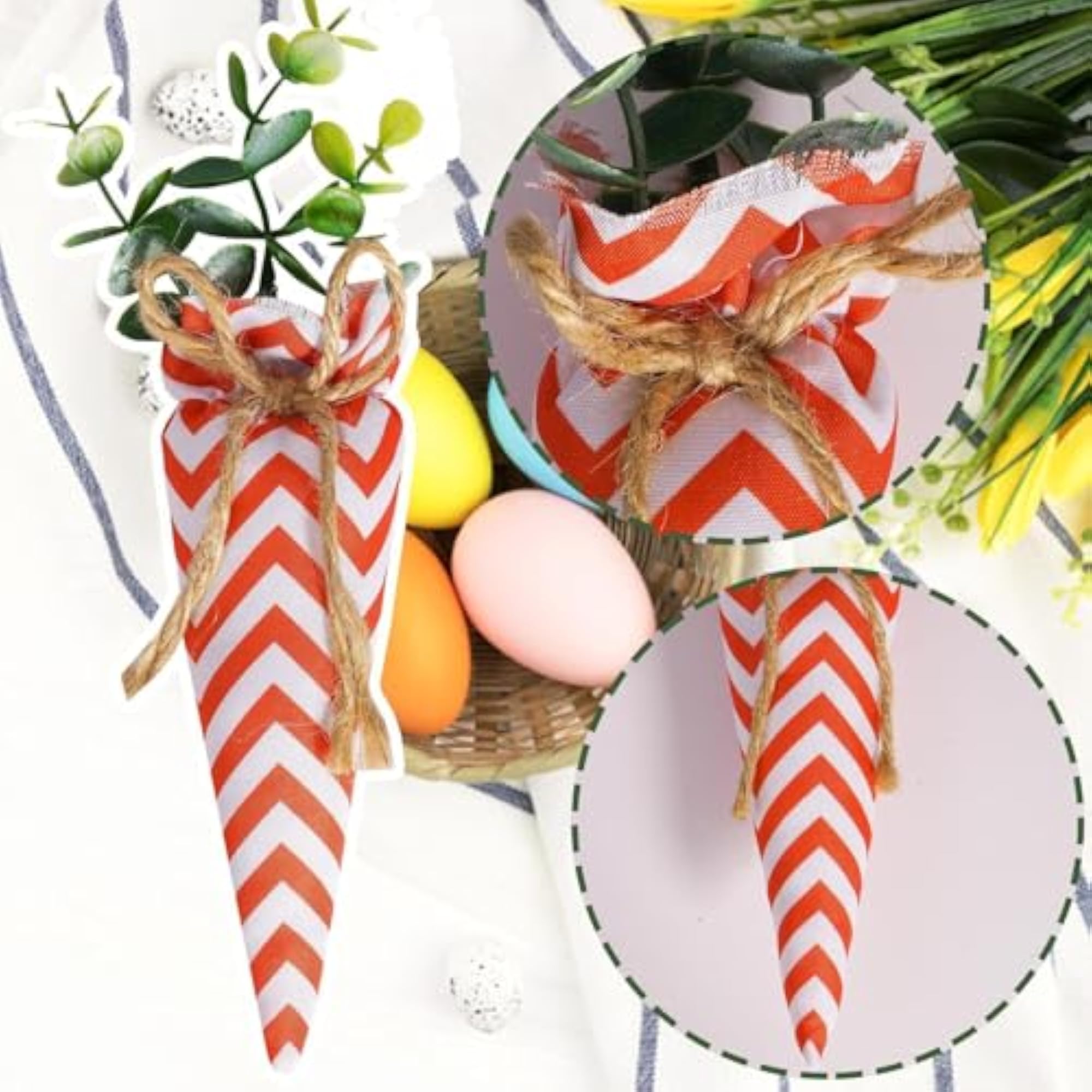4 Pieces Cloth Easter Carrots Decorative Figurines