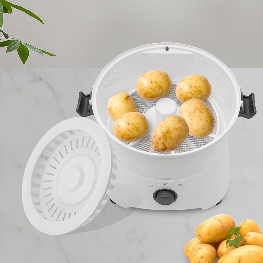 Macchina per pelare Frutta e Verdura, 85 W 110-120 V 1,76 libbre Pelapatate Elettrico Automatico da Tavolo con Filo Elettrico per essiccare Verdure Sbucciare Mele e Patate