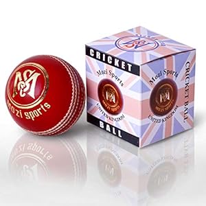 Mozi Sports® Leather Cricket Ball Senior Hand Stitched Match Quality Balls Weight 5.50oz