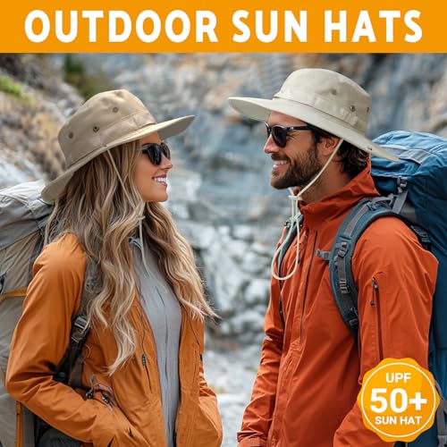 Image of NPJY Sun Hats for Men Women Boonie Hats UPF 50+ Bucket Hat for Fishing Hiking Hunting Safari