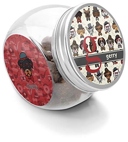 RNK Shops Personalized Hipster Dogs Puppy Treat Jar