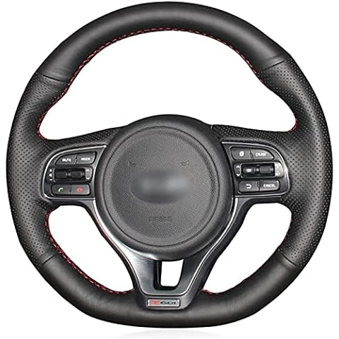 Car Steering Wheel Covers for Kia K5 Optima 2016-2018 Sportage KX5 2016-2019, Soft Microfiber Leather Anti-Slip Breathable Odor Free Decoration Interior Accessories Cover