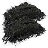 ERINGOGO 20個 黒色オーストリッチフェザー 天然羽毛 クラフト用 大型羽根 ウェディング パーティー ホームデコ ハロウィン装飾用
