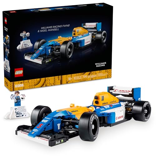 Image of LEGO Icons Williams Racing FW14B & Nigel Mansell F1 Model Car Kit - Building Set for Adults, Ages 18+ - F1 DIY Craft for Display - Gifts for Birthdays - 10353