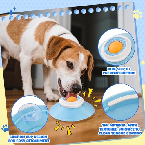 LTFIOON Hundelickspielzeug, Schleckball Hund, PP Nassfutter Lick Pad mit Saugnapfbecher, Lick Bowl Hund für Haustier Angst Relief und Langsam Füttern