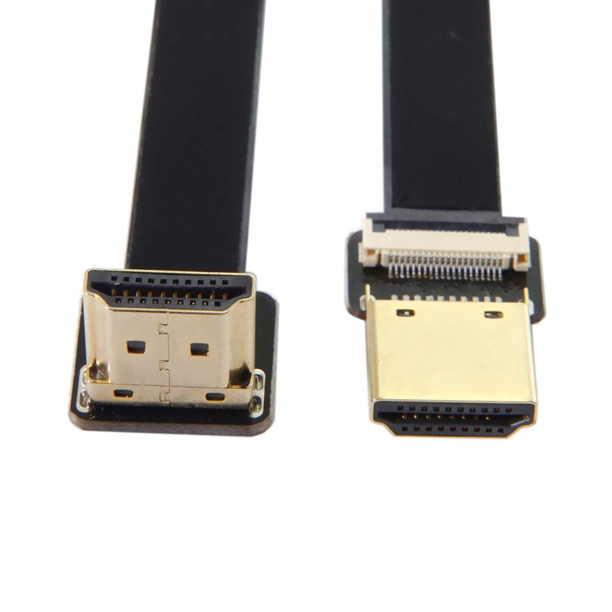 CYFPV FPV HDMI macho a ángulo superior 90D HDMI macho HDTV FPC cable plano para FPV HDTV Multicopter fotografía aérea (1.6 ft) 2