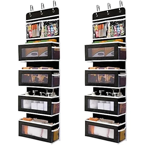 JARLINK 2 Pack 5-Shelf Over Door Hanging Organizer Cover