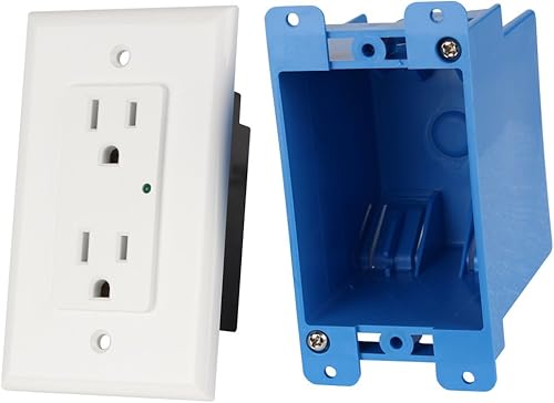 Miniatura 3 de Element-Hz Power Series - Protector contra sobretensiones en pared con caja trasera de retroajuste, 1800 julios, color blanco