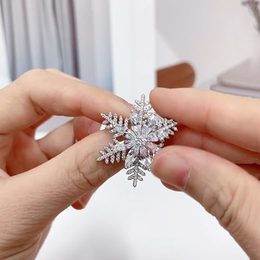 SUPERFINDINGS 7 Stück Weihnachten Brosche Schneeflocken Brosche Strass SUPERFINDINGS 7 Stück Weihnachten Brosche Schneeflocken Brosche Strass