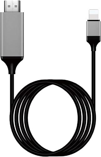 Adaptador Lightning a HDMI con certificación MFi de Apple para teléfono a TV, compatible con iPhone, iPad, conector de pantalla de sincronización
