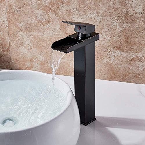 Robinet d'évier en nickel brossé mitigeur cascade eau chaude et froide sur pont