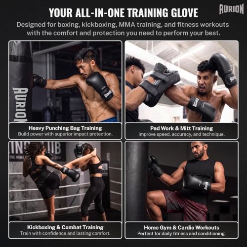 Image of Aurion Boxing Gloves for Men 14 Oz, Training Boxing Gloves for Women for Boxing, MMA Gloves and Kickboxing, Ideal for Sparring, Heavy Bag Work for Boxing Users