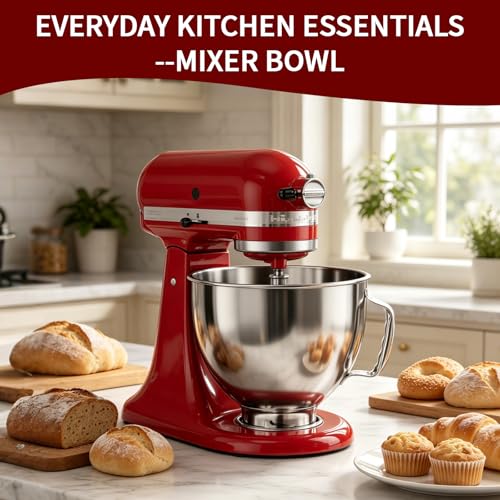 5QT Mixing Bowl for KitchenAid Stand Mixers, Compatible with Kitchen Aid 4.5-5 Qt Tilt-Head Stand Mixer, Food-Grade Stainless Steel Mixing Bowl with Handle & Clasp for Baking, Cooking & Dough Mixing - image 7