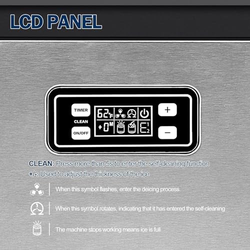 Image of EUHOMY Commercial Ice Maker Machine, 200lbs Daily Output, Under Counter ice Machine with 65lbs Ice Storage Capacity, Perfect for Home /Bar /Restaurant /Outdoor Activities(Stainless Steel)