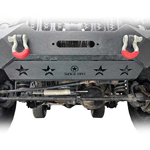 Eyouhz Jk Front Skid Plate Bumper Cover Compatible With 2007-2018 Jeep Wrangler Jk 2/4 Door, Steel Lower Guard Plate - Off-Road Engine Protection (Not Compatible With Original Factory Bumpers) #TOP4