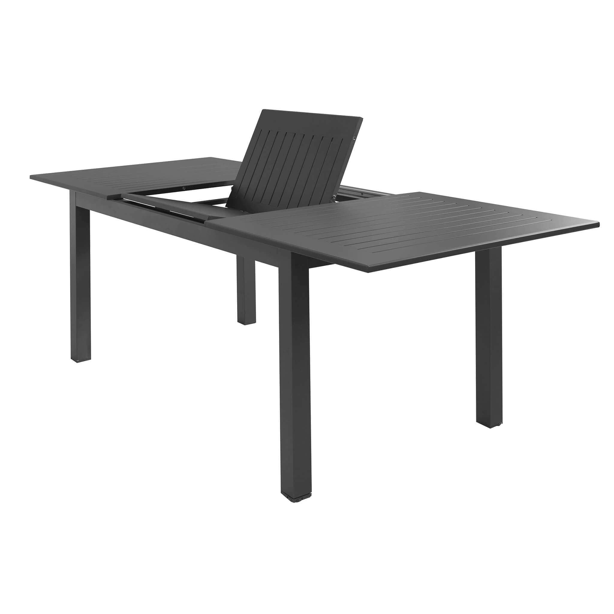 Decor Space Tavolo allungabile Ibiza Antracite in alluminio dogato da esterno per giardino e veranda (Tavolo/150-210 x 90 cm)