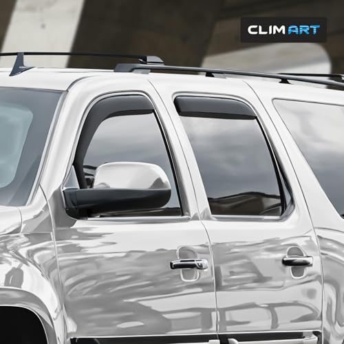 Image of CLIM ART in-Channel Incredibly Durable Rain Guards for GMC Yukon XL 1500 2007-2014, Original Window Deflectors, Vent Window Visors, Vent Deflector, 4 pcs. - 607181