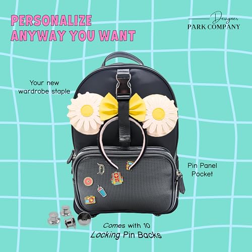 Designer Park Company - Master Gracey Backpack, Leather, w/Adjustable Strap, Hydration Kit, & Locking Pins, for Boys or Girls, Theme Parks or Travel - Onyx4