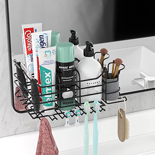 Kegii Large Toothbrush Holder Wall Mounted, Electric Razor Black Toothbrush Holder For Shower Bathroom, Self Adheisve Hanging Mount Bathroom Organizer For Toothpaste Shaver Loofah #TOP2