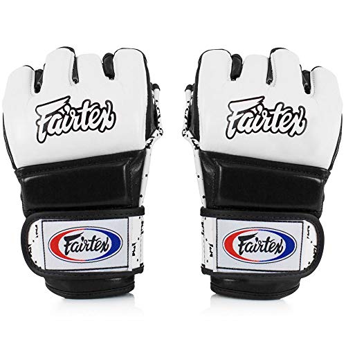 Guantes de MMA Fairtex FGV17 de color blanco y negro en contorno XL