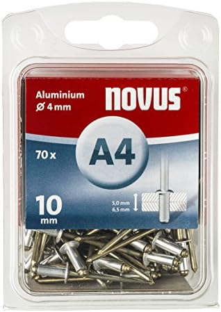 Novus blindklinknagels 2,4 mm aluminium, 6 mm lengte, 30 klinknagels, 1,5 -3,5 mm klemlengte, voor bevestiging van non-ferro metaal