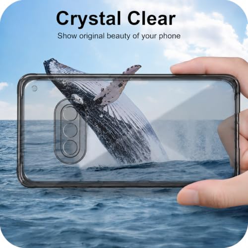 Image of VONZEE Compatible with Nothing 3a Back Cover Case Clear,[ Anti Yellow ][Military Grade Protection] Hard PC Back Cover Transparent-Black