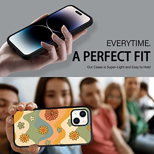 Compatible Iphone 14 Case,Retro 70S Groovy Flower Hippie Designed For Women Girls,Bumper Shockproof Drop And Anti-Scratch,Tpu Full Body Protection Case For Iphone 14-6.1" #TOP5