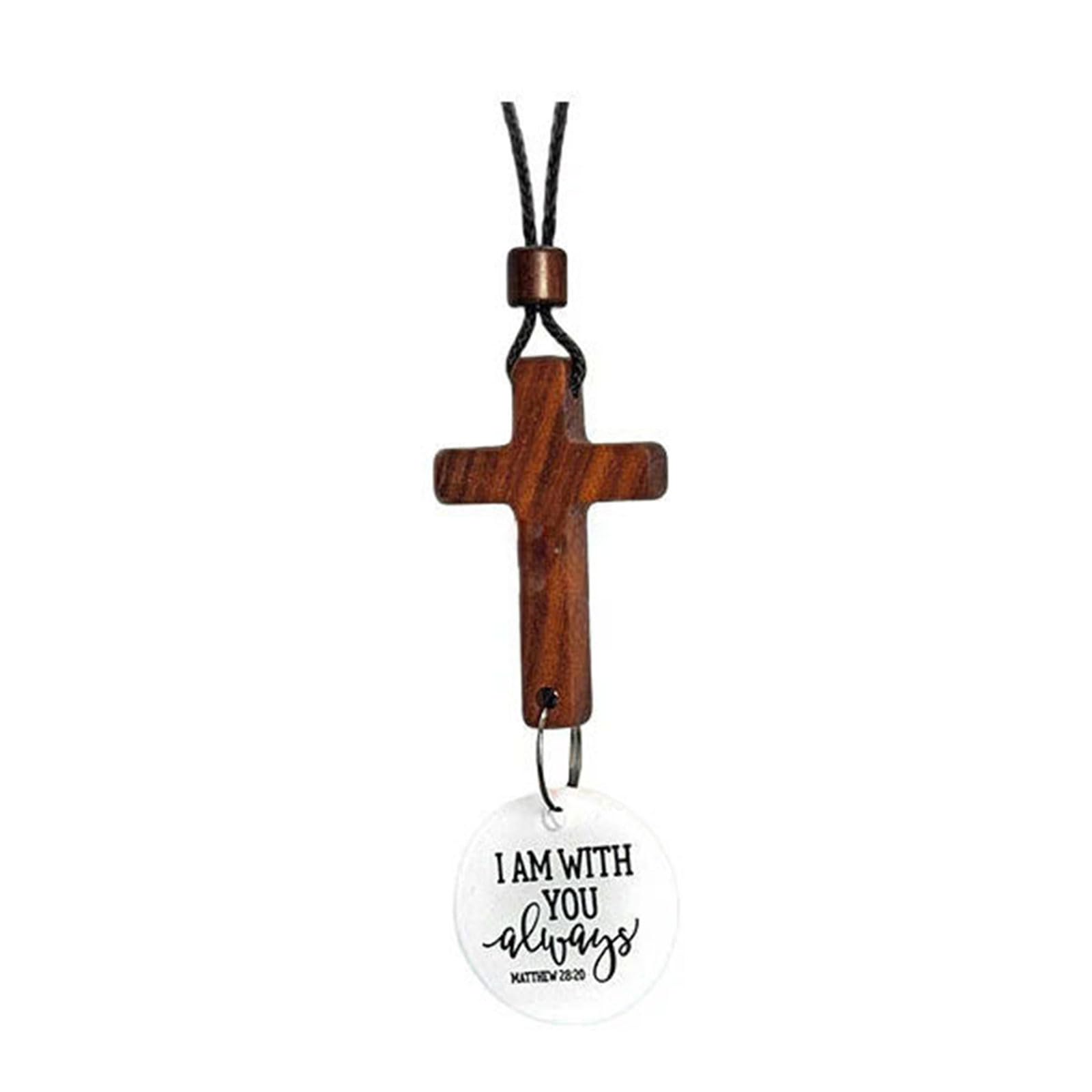 Wooden Car Hanging Ornament Religious Blessing Charm For, Faithful Auto Interior Decor Rearview Crosses for Car