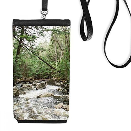 Faux cuir smartphone sac à main suspendu téléphone anti rayures noir