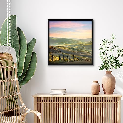 Americanflat 17x17 Picture Frame with Polished Plexiglass - Streamline Collection - Thin Border Square Frame for Wall Display - Hanging Hardware Included - Black