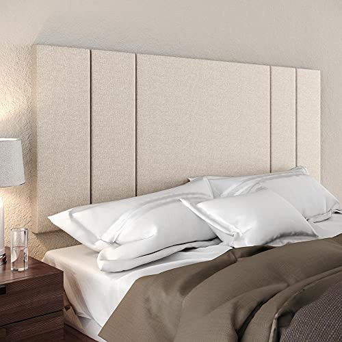 Cabeceira Suspensa Decoração Quarto Cama Casal Queen 1,60 Luana - Linho Bege - Lojas Rpm